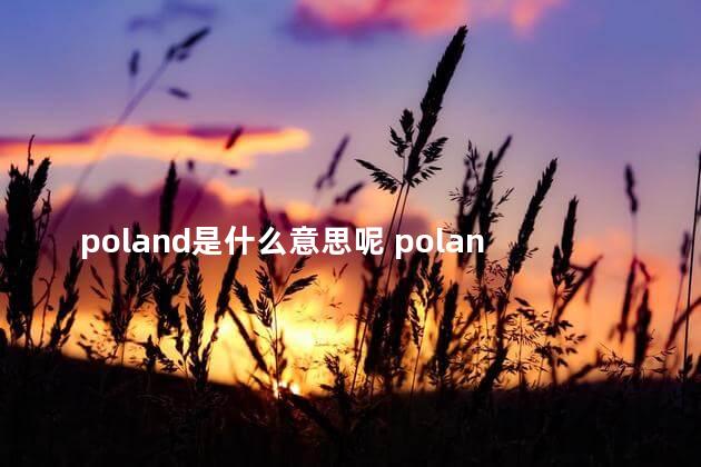 poland是什么意思呢 poland综合征